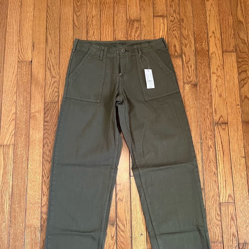 John Galt Olive Low Rise Utility Pants